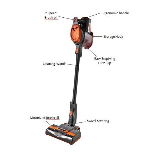  Shark Rocket Ultra-Light Corded Bagless Vacuum for Carpet and Hard Floor Cleaning with Swivel Steering and Car Detail Set (HV302), Gray/Orange