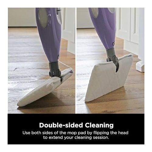  Shark S3501 Steam Pocket Mop Hard Floor Cleaner, With Rectangle Head and 2 Washable Pads, Easy Maneuvering, Quick Drying, Soft-Grip Handle and Powerful Steam, Purple