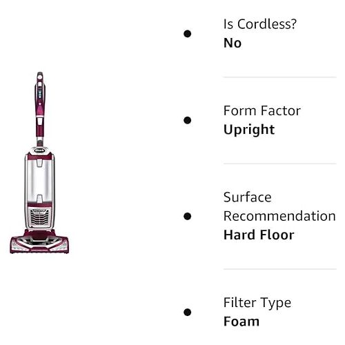  Shark Rotator Powered Lift-Away TruePet Upright Corded Bagless Vacuum for Carpet and Hard Floor with Hand Vacuum and Anti-Allergy Seal (NV752), Bordeaux (Renewed)