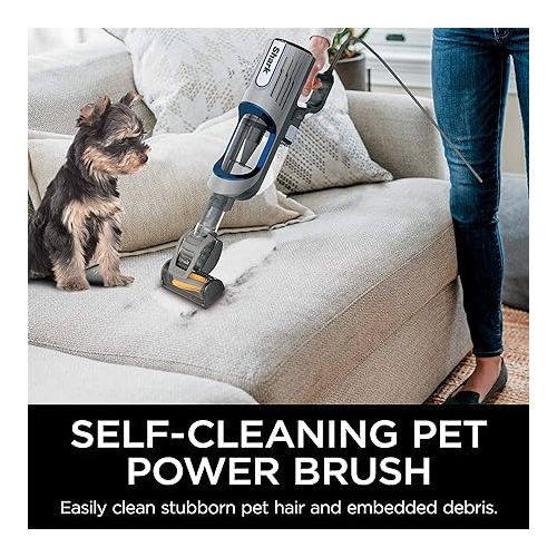  Shark HZ2002 Vertex Ultralight Corded Stick DuoClean PowerFins & Self-Cleaning Brushroll, Perfect for Pets, Removable Hand Vacuum, Upholstery Tool, Dusting & Power Brushes, Cobalt Blue