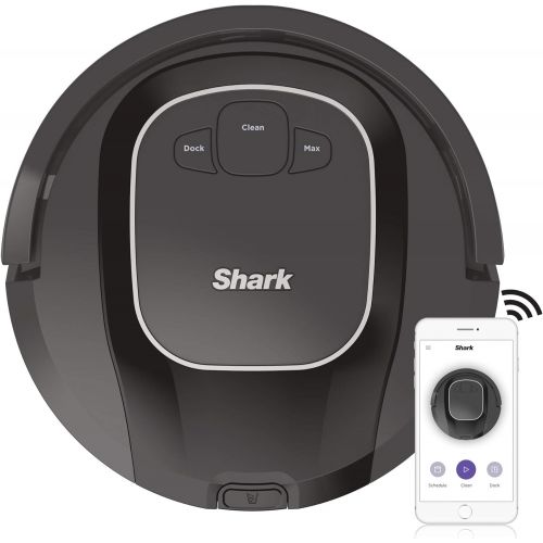  [아마존 핫딜] Shark ION R87, Wi-Fi Connected with Powerful Suction, Multi-Surface Brushroll and Voice Control with Alexa Robot Vacuum (RV871), 0.6 qt, Black