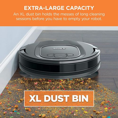  [아마존 핫딜] Shark ION R87, Wi-Fi Connected with Powerful Suction, Multi-Surface Brushroll and Voice Control with Alexa Robot Vacuum (RV871), 0.6 qt, Black