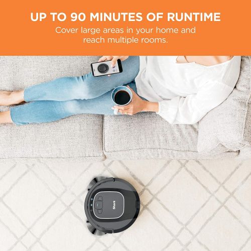  [아마존 핫딜] Shark ION R87, Wi-Fi Connected with Powerful Suction, Multi-Surface Brushroll and Voice Control with Alexa Robot Vacuum (RV871), 0.6 qt, Black