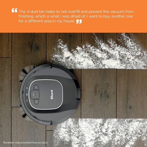  [아마존 핫딜] Shark ION R87, Wi-Fi Connected with Powerful Suction, Multi-Surface Brushroll and Voice Control with Alexa Robot Vacuum (RV871), 0.6 qt, Black