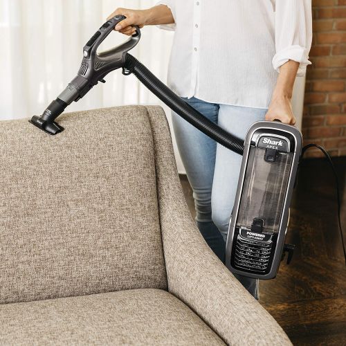  Shark APEX Upright Vacuum with DuoClean for Carpet and HardFloor Cleaning, Zero-M Anti-Hair Wrap, & Powered Lift-Away with Hand Vacuum (AZ1002), Espresso