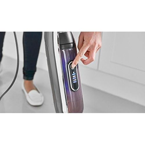  Shark S6003EU Klik n´ Flip Smartronic Deluxe Dampfmopp/Dampfreiniger (mit 2 doppelseitigen Dirt-Grip Mikrofaserpads, Bodenreiniger Handdampfreiniger) bordeaux/stahlgrau