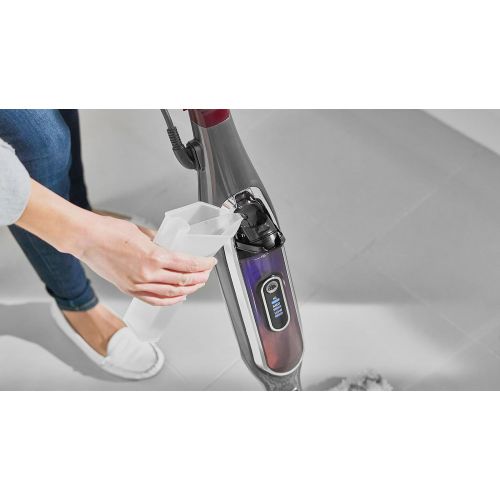  Shark S6003EU Klik n´ Flip Smartronic Deluxe Dampfmopp/Dampfreiniger (mit 2 doppelseitigen Dirt-Grip Mikrofaserpads, Bodenreiniger Handdampfreiniger) bordeaux/stahlgrau