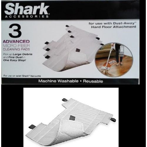  Shark Dust-Away 3-Pack Advanced Micro-Fiber Replacement Pads - Compatible With Rocket Dust-Away, Rotator, Navigator Lift-Away Pro Vacuum, Ultra Light Stick Vacuum, HV300 Series (1)