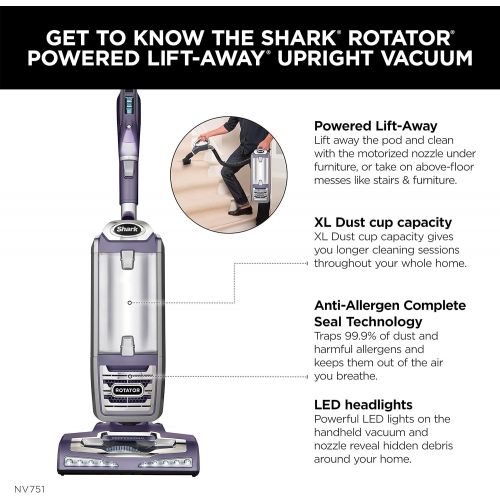  Shark Rotator Powered Lift-Away Upright Vacuum with Crevice Tool and Pet Multi-Tool with a Rose Gunmetal Finish