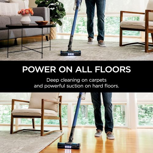  Shark IZ363HT Anti-Allergen Pet Power Cordless Stick Vacuum with PowerFins Technology and Removable Handheld, Blue
