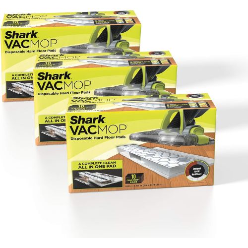  Shark VMP30 VACMOP Disposable Hard Floor Vacuum and Mop Pad Refills, 30 Count, White