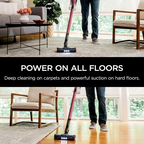  Shark IZ362H Cordless Anti-Allergen Lightweight Stick Vacuum with Removable Handheld, Crevice, Pet Mutli-Tool, and Brush.34-Quart Dust Cup Capacity, Red