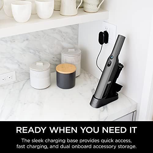  Shark WV201 WANDVAC Handheld Vacuum, Lightweight at 1.4 Pounds with Powerful Suction, Charging Dock, Single Touch Empty and Detachable Dust Cup