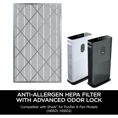  Shark HE6FKPET Anti-Allergen Hepa Filter with Advanced Odor Lock, Air Purifier 6 (HE601 & HE602), White