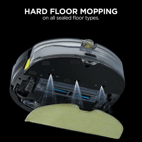  Shark AV2001WD AI VACMOP 2-in-1 Robot Vacuum and Mop with Self-Cleaning Brushroll, LIDAR Navigation, Home Mapping, Perfect for Pet Hair, Works with Alexa, Wi-Fi Black/Brass
