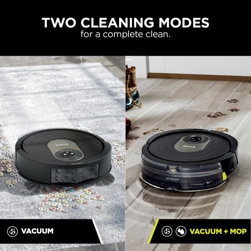  Shark AV2001WD AI VACMOP 2-in-1 Robot Vacuum and Mop with Self-Cleaning Brushroll, LIDAR Navigation, Home Mapping, Perfect for Pet Hair, Works with Alexa, Wi-Fi Black/Brass