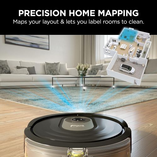  Shark AV2001WD AI VACMOP 2-in-1 Robot Vacuum and Mop with Self-Cleaning Brushroll, LIDAR Navigation, Home Mapping, Perfect for Pet Hair, Works with Alexa, Wi-Fi Black/Brass