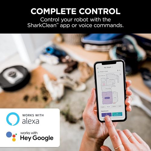  Shark RV2502AE AI Ultra Robot Vacuum with XL HEPA Self-Empty Base, Bagless, 60-Day Capacity, LIDAR Navigation, Smart Home Mapping, UltraClean, Perfect for Pet Hair, Compatible with