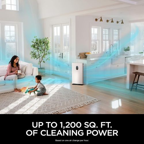  Shark HE601 Air Purifier 6 True HEPA Covers up to 1200 Sq. Ft, Captures 99.98% of Particles, dust, allergens, viruses, Smoke, 0.1?0.2 microns, Advanced Odor Lock, Quiet, 6 Fan, Whi