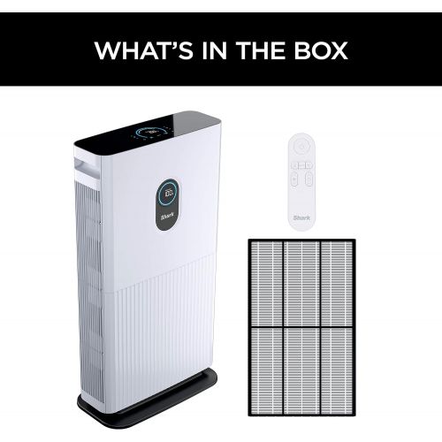  Shark HE601 Air Purifier 6 True HEPA Covers up to 1200 Sq. Ft, Captures 99.98% of Particles, dust, allergens, viruses, Smoke, 0.1?0.2 microns, Advanced Odor Lock, Quiet, 6 Fan, Whi