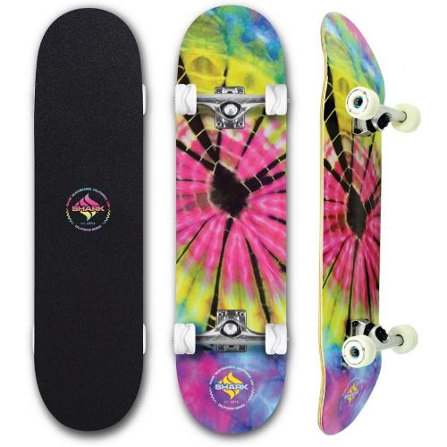  Shark Wheel Complete Standard Skateboards, Street Skate Boards for Shredding, Cruiser Skateboards