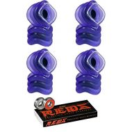 Shark Wheels 70mm Sidewinder Transparent Purple Longboard Skateboard Wheels - 78a with Bones Bearings - 8mm Bones Reds Precision Skate Rated Skateboard Bearings (8) Pack - Bundle o