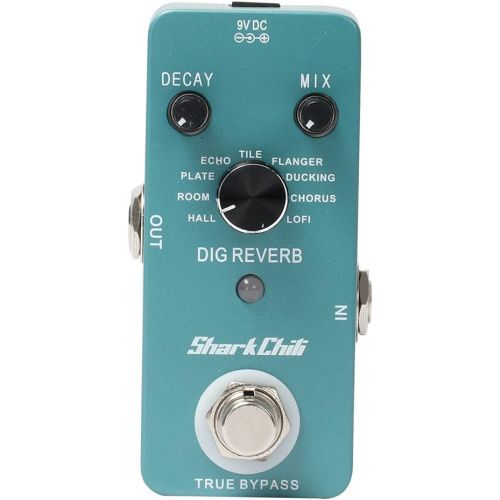  SharkChili Electric Guitar Single Effect Reverb Pedal True Bypass DIG REVERB 9 Reverb Types(without power supply)