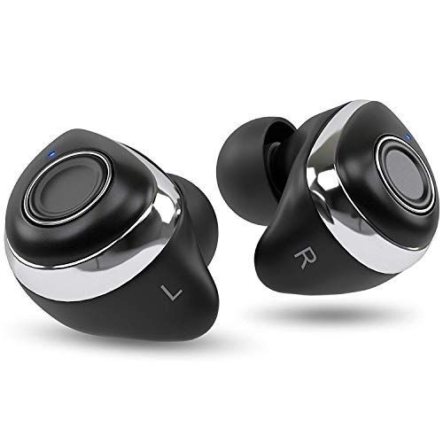  True Wireless Earbuds by SharkTech, Bluetooth 5.0 Sweatproof Earphones Headset, Best Sports & Running, 3D Stereo Sound Microphone & Dual Built-in Spakers for Phone Calls 18H Playti