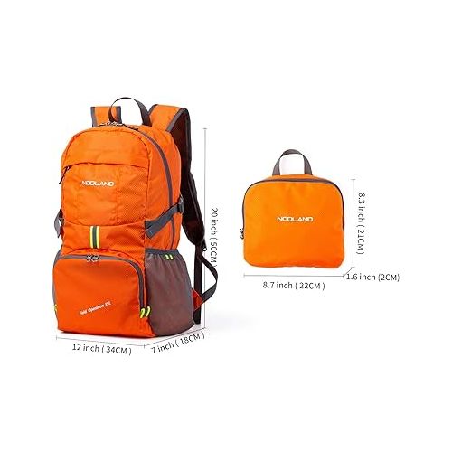  NODLAND Lightweight Backpack, 35L Foldable Hiking Daypack Travel Rucksack