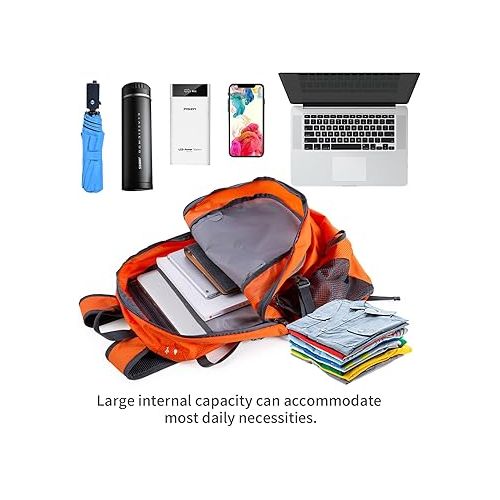  NODLAND Lightweight Backpack, Travel 40L Foldable Water-Resistant Daypack, Hiking Outdoor Camping Rucksack for Men Women