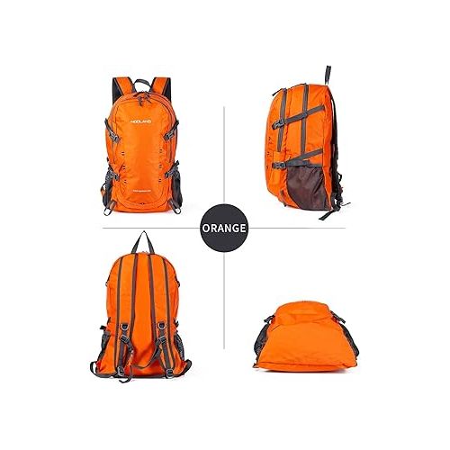  NODLAND Lightweight Backpack, Travel 40L Foldable Water-Resistant Daypack, Hiking Outdoor Camping Rucksack for Men Women