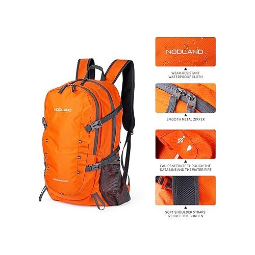  NODLAND Lightweight Backpack, Travel 40L Foldable Water-Resistant Daypack, Hiking Outdoor Camping Rucksack for Men Women