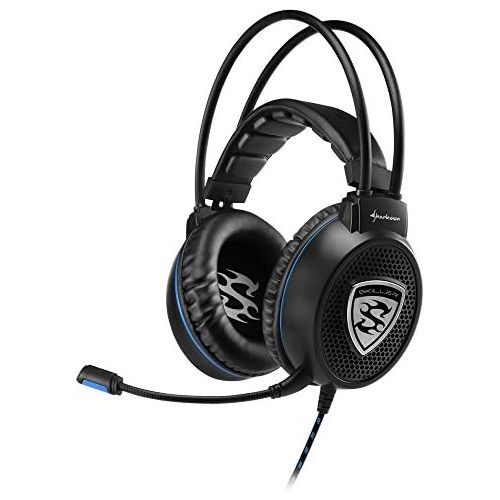  [아마존베스트]Sharkoon Skiller, Stereo Gaming headset (for PC, PS4, 50 mm Speakers, Extra-Large Ear Pads, Sprung Headband Suspension, Black