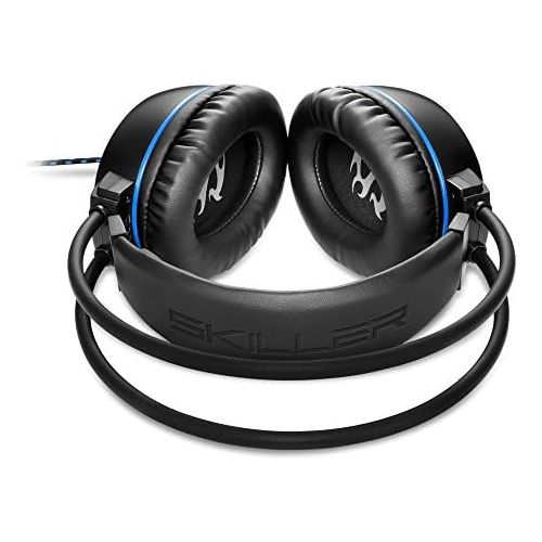  [아마존베스트]Sharkoon Skiller, Stereo Gaming headset (for PC, PS4, 50 mm Speakers, Extra-Large Ear Pads, Sprung Headband Suspension, Black