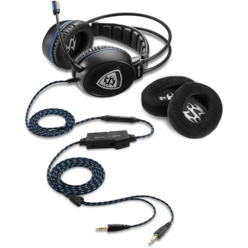  [아마존베스트]Sharkoon Skiller, Stereo Gaming headset (for PC, PS4, 50 mm Speakers, Extra-Large Ear Pads, Sprung Headband Suspension, Black