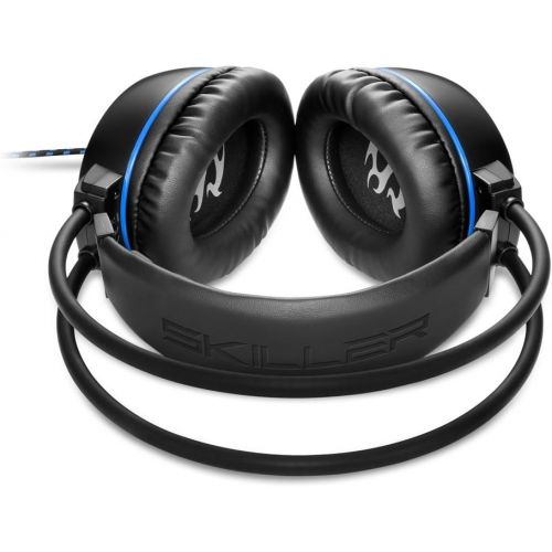  [아마존베스트]Sharkoon Skiller, Stereo Gaming headset (for PC, PS4, 50 mm Speakers, Extra-Large Ear Pads, Sprung Headband Suspension, Black