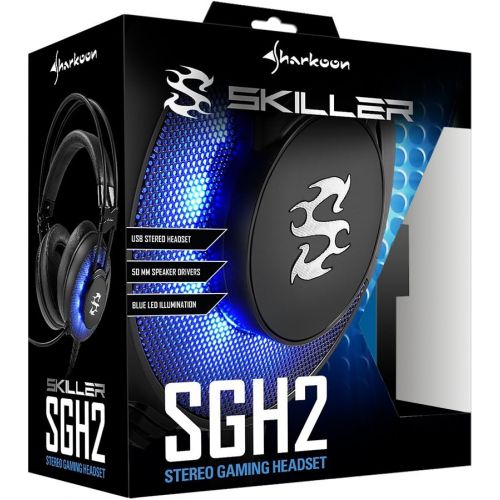  [아마존베스트]Sharkoon Skiller, Stereo Gaming headset (for PC, PS4, 50 mm Speakers, Extra-Large Ear Pads, Sprung Headband Suspension, Black