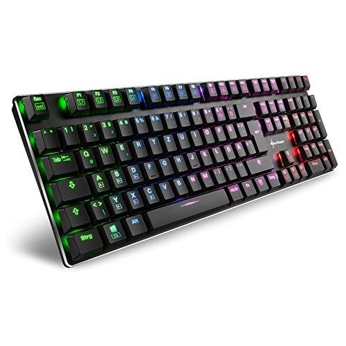  [아마존베스트]Sharkoon PureWriter RGB Mechanical Low Profile Keyboard (RGB Lighting, Lighting Effects, Removable USB Cable)