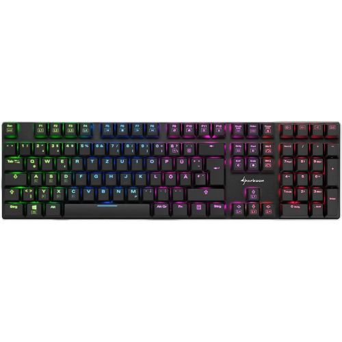  [아마존베스트]Sharkoon PureWriter RGB Mechanical Low Profile Keyboard (RGB Lighting, Lighting Effects, Removable USB Cable)