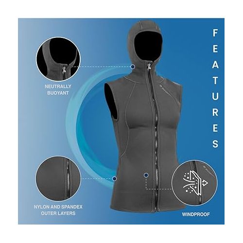  Titanium 2 Chillproof Vest w/Hood Full Zip (Female)