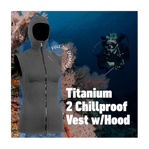  Titanium 2 Chillproof Vest w/Hood Full Zip (Female)