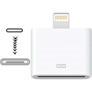 Sharllen [MFi Certified] Lightning to 30-Pin Adapter,iPhone 8-Pin Male to 30-Pin Female Charging Sync Converter Connector Compatible Apple iPhone 12 11 X 8 7 6P 5S 4S 4 3 3G/iPad/iPod White