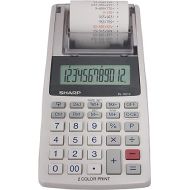 Sharp EL-1611V Handheld Portable Cordless 12 Digit Large LCD Display Two-Color Printing Calculator with Tax Functions, 191 x 99 x 42 mm