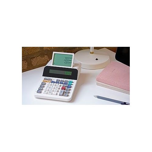  Sharp El-1501 Compact Cordless Paperless Large 12-Digit Display Desktop Printing Calculator That Utilizes Printing Calculator Logic
