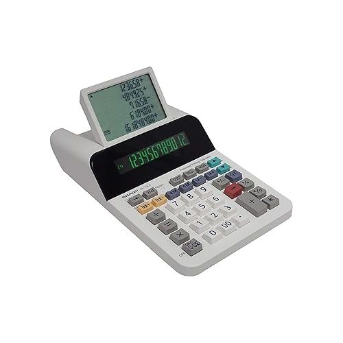  Sharp El-1501 Compact Cordless Paperless Large 12-Digit Display Desktop Printing Calculator That Utilizes Printing Calculator Logic