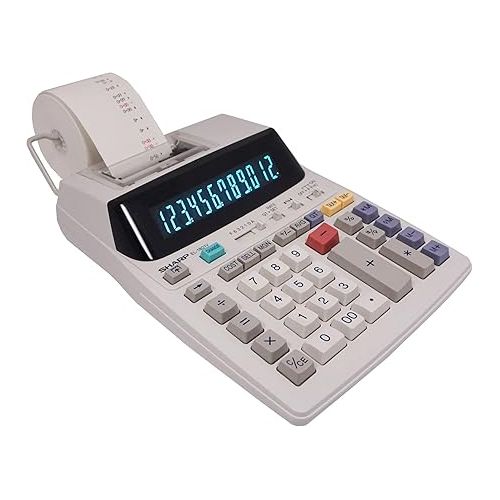  Sharp EL-1801V Ink Printing Calculator, Fluorescent Display, AC, Off-White