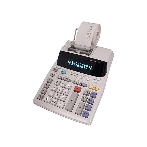  Sharp EL-1801V Ink Printing Calculator, Fluorescent Display, AC, Off-White