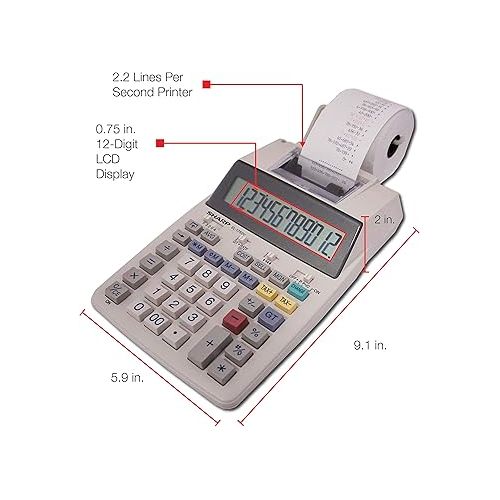  Sharp EL-1750V Two-Color Printing Calculator 2 Lines/Sec 3