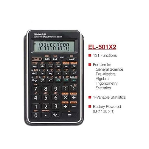  Sharp EL501X2BWH Engineering/Scientific Calculator