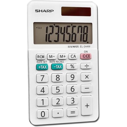  Sharp EL-244WB Business Calculator, White 2.125, 2.38 x 4.06 x 0.31 inches